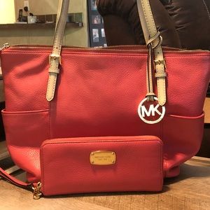 Michael Kors purse with matching wallet